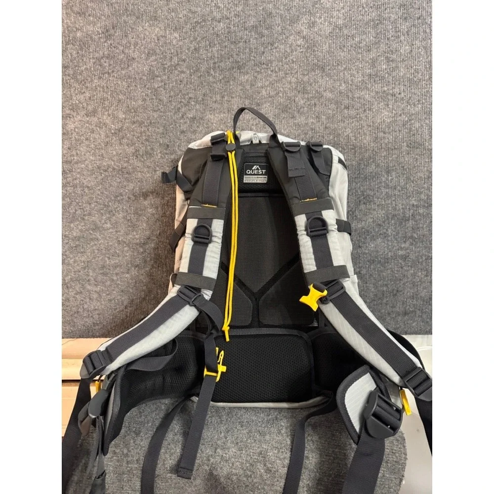 Quest Expedition 45L Pack Hiking Backpack Grey Black Yellow Outdoor Daypack - Picture 3 of 10